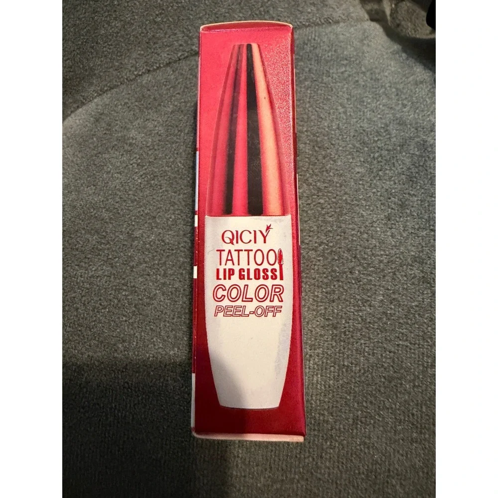 QICIY Tattoo Lip Gloss Color Peel-Off Long Lasting 3 Day Lip Stain Red Shade 1